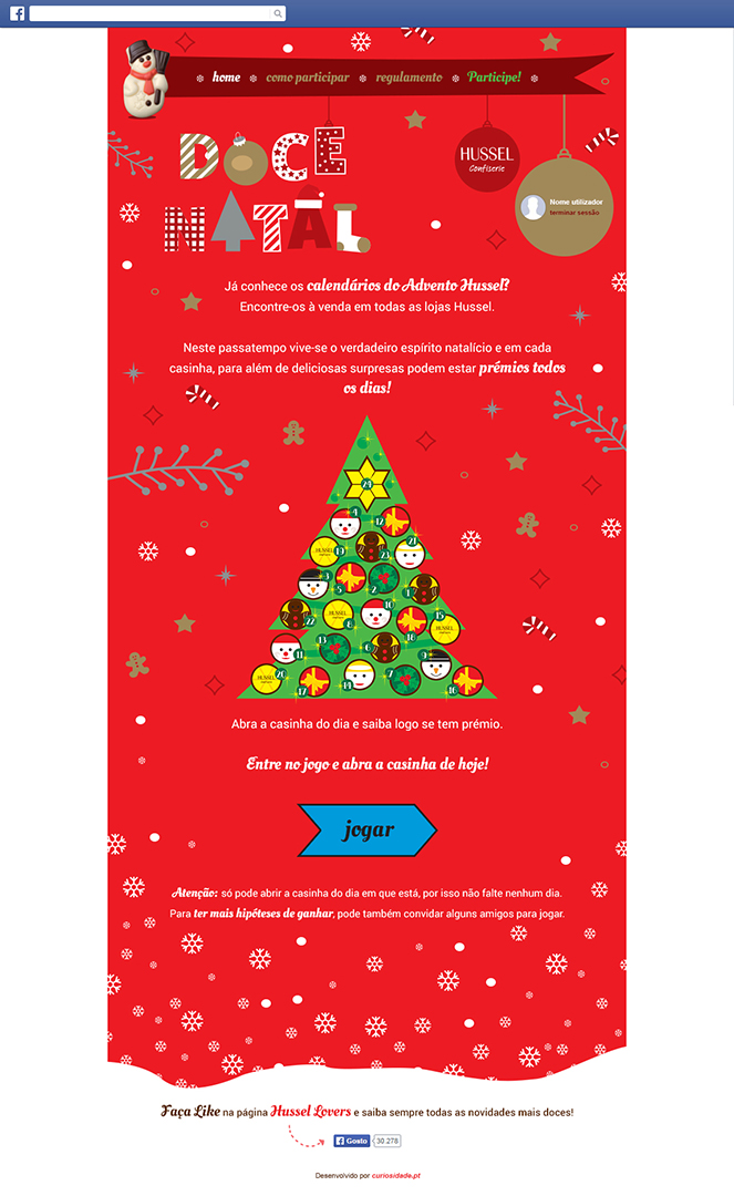 Aplicação de Facebook "Doce Natal"