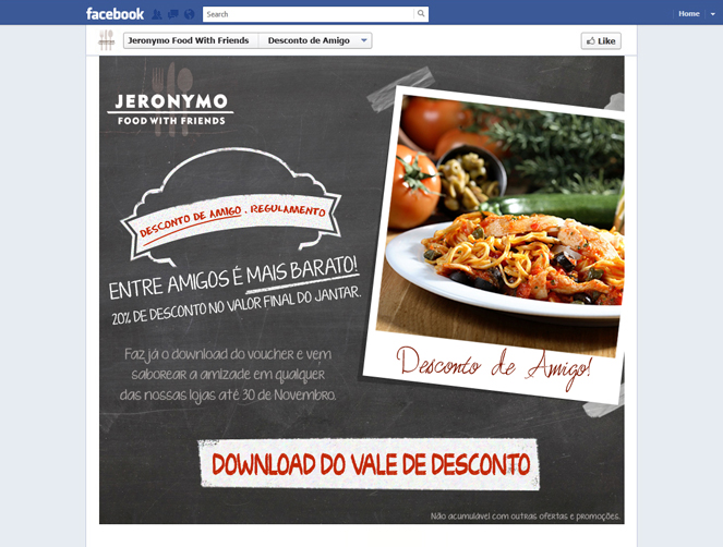 Jeronymo Food with Friends | Campanhas Facebook 