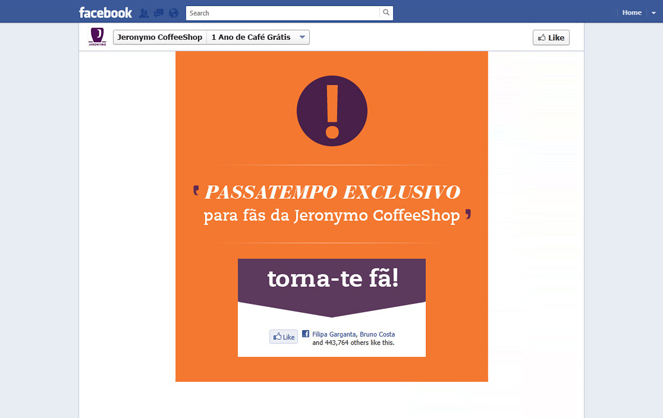 Jeronymo Coffee Shop | Campanha 1 Ano de Café Grátis