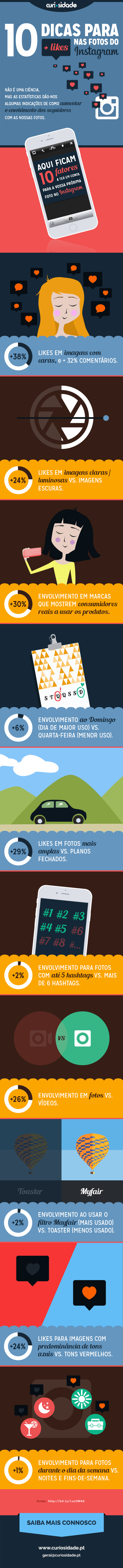 10 Dicas para ter mais Likes no Instagram - Infogr&aacute;fico